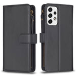 Custodia per telefono a conchiglia in pelle con portafoglio con cerniera a 9 slot per schede, For Samsung Galaxy A32 4G, For Samsung Galaxy A72, For Samsung Galaxy A52, For Samsung Galaxy A53
