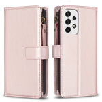 Custodia per telefono a conchiglia in pelle con portafoglio con cerniera a 9 slot per schede, For Samsung Galaxy A32 4G, For Samsung Galaxy A72, For Samsung Galaxy A52, For Samsung Galaxy A53