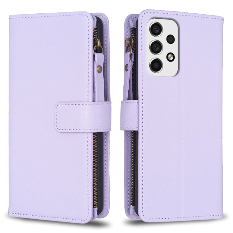 Custodia per telefono a conchiglia in pelle con portafoglio con cerniera a 9 slot per schede, For Samsung Galaxy A32 4G, For Samsung Galaxy A72, For Samsung Galaxy A52, For Samsung Galaxy A53