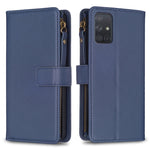 Custodia per telefono a conchiglia in pelle con portafoglio con cerniera a 9 slot per schede, For Samsung Galaxy S20, For Samsung Galaxy S20+, For Samsung Galaxy A71 4G, For Samsung Galaxy A51 4G