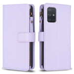 Custodia per telefono a conchiglia in pelle con portafoglio con cerniera a 9 slot per schede, For Samsung Galaxy S20, For Samsung Galaxy S20+, For Samsung Galaxy A71 4G, For Samsung Galaxy A51 4G
