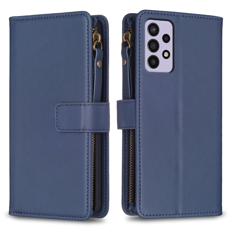 Custodia per telefono a conchiglia in pelle con portafoglio con cerniera a 9 slot per schede, For Samsung Galaxy A32 4G, For Samsung Galaxy A72, For Samsung Galaxy A52, For Samsung Galaxy A53
