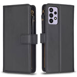 Custodia per telefono a conchiglia in pelle con portafoglio con cerniera a 9 slot per schede, For Samsung Galaxy A32 4G, For Samsung Galaxy A72, For Samsung Galaxy A52, For Samsung Galaxy A53