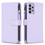 Custodia per telefono a conchiglia in pelle con portafoglio con cerniera a 9 slot per schede, For Samsung Galaxy A32 4G, For Samsung Galaxy A72, For Samsung Galaxy A52, For Samsung Galaxy A53