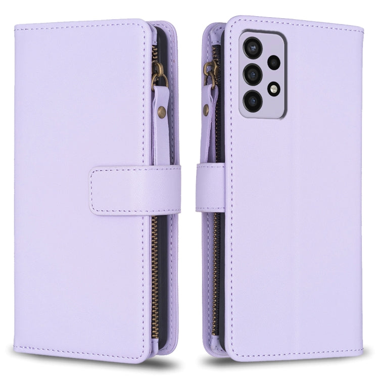 Custodia per telefono a conchiglia in pelle con portafoglio con cerniera a 9 slot per schede, For Samsung Galaxy A32 4G, For Samsung Galaxy A72, For Samsung Galaxy A52, For Samsung Galaxy A53