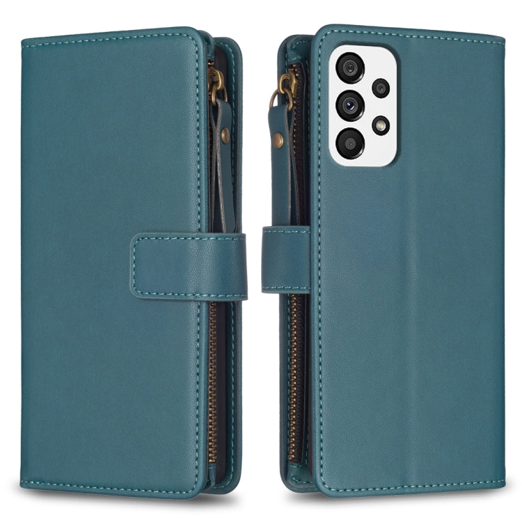 Custodia per telefono a conchiglia in pelle con portafoglio con cerniera a 9 slot per schede, For Samsung Galaxy A73 5G, For Samsung Galaxy A33, For Samsung Galaxy A13, For Samsung Galaxy S22 Ultra 5G