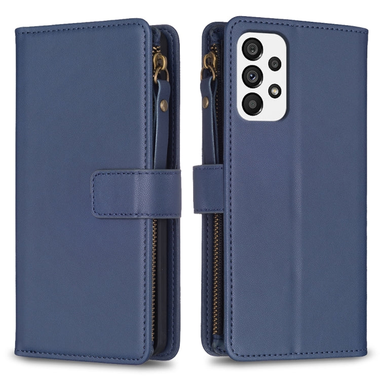 Custodia per telefono a conchiglia in pelle con portafoglio con cerniera a 9 slot per schede, For Samsung Galaxy A73 5G, For Samsung Galaxy A33, For Samsung Galaxy A13, For Samsung Galaxy S22 Ultra 5G