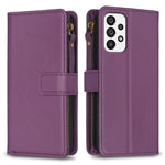Custodia per telefono a conchiglia in pelle con portafoglio con cerniera a 9 slot per schede, For Samsung Galaxy A73 5G, For Samsung Galaxy A33, For Samsung Galaxy A13, For Samsung Galaxy S22 Ultra 5G