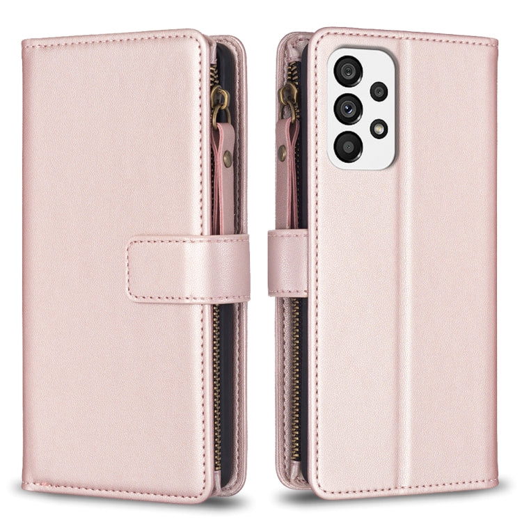 Custodia per telefono a conchiglia in pelle con portafoglio con cerniera a 9 slot per schede, For Samsung Galaxy A73 5G, For Samsung Galaxy A33, For Samsung Galaxy A13, For Samsung Galaxy S22 Ultra 5G