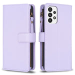 Custodia per telefono a conchiglia in pelle con portafoglio con cerniera a 9 slot per schede, For Samsung Galaxy A73 5G, For Samsung Galaxy A33, For Samsung Galaxy A13, For Samsung Galaxy S22 Ultra 5G