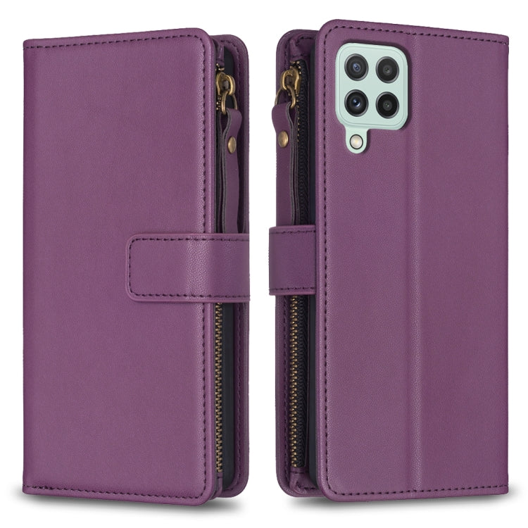 Custodia per telefono a conchiglia in pelle con portafoglio con cerniera a 9 slot per schede, For Samsung Galaxy A22 4G, For Samsung Galaxy A22 5G, For Samsung Galaxy S21 FE 5G, For Samsung Galaxy A23 4G