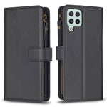 Custodia per telefono a conchiglia in pelle con portafoglio con cerniera a 9 slot per schede, For Samsung Galaxy A22 4G, For Samsung Galaxy A22 5G, For Samsung Galaxy S21 FE 5G, For Samsung Galaxy A23 4G