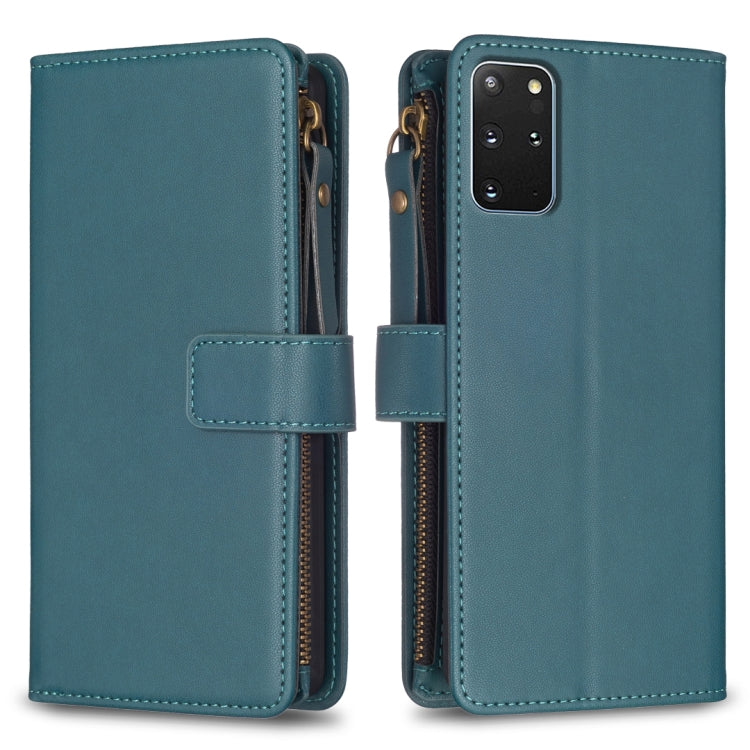 Custodia per telefono a conchiglia in pelle con portafoglio con cerniera a 9 slot per schede, For Samsung Galaxy S20, For Samsung Galaxy S20+, For Samsung Galaxy A71 4G, For Samsung Galaxy A51 4G