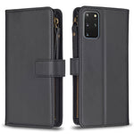 Custodia per telefono a conchiglia in pelle con portafoglio con cerniera a 9 slot per schede, For Samsung Galaxy S20, For Samsung Galaxy S20+, For Samsung Galaxy A71 4G, For Samsung Galaxy A51 4G