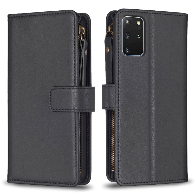 Custodia per telefono a conchiglia in pelle con portafoglio con cerniera a 9 slot per schede, For Samsung Galaxy S20, For Samsung Galaxy S20+, For Samsung Galaxy A71 4G, For Samsung Galaxy A51 4G