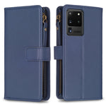 Custodia per telefono a conchiglia in pelle con portafoglio con cerniera a 9 slot per schede, For Samsung Galaxy A12, For Samsung Galaxy A42 5G, For Samsung Galaxy A31, For Samsung Galaxy S20 Ultra