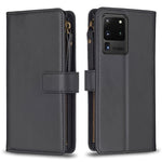 Custodia per telefono a conchiglia in pelle con portafoglio con cerniera a 9 slot per schede, For Samsung Galaxy A12, For Samsung Galaxy A42 5G, For Samsung Galaxy A31, For Samsung Galaxy S20 Ultra