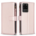 Custodia per telefono a conchiglia in pelle con portafoglio con cerniera a 9 slot per schede, For Samsung Galaxy A12, For Samsung Galaxy A42 5G, For Samsung Galaxy A31, For Samsung Galaxy S20 Ultra