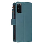 Custodia per telefono a conchiglia in pelle con portafoglio con cerniera a 9 slot per schede, For Samsung Galaxy S20, For Samsung Galaxy S20+, For Samsung Galaxy A71 4G, For Samsung Galaxy A51 4G
