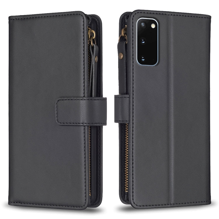 Custodia per telefono a conchiglia in pelle con portafoglio con cerniera a 9 slot per schede, For Samsung Galaxy S20, For Samsung Galaxy S20+, For Samsung Galaxy A71 4G, For Samsung Galaxy A51 4G
