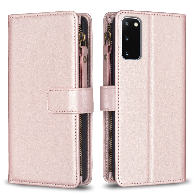 Custodia per telefono a conchiglia in pelle con portafoglio con cerniera a 9 slot per schede, For Samsung Galaxy S20, For Samsung Galaxy S20+, For Samsung Galaxy A71 4G, For Samsung Galaxy A51 4G