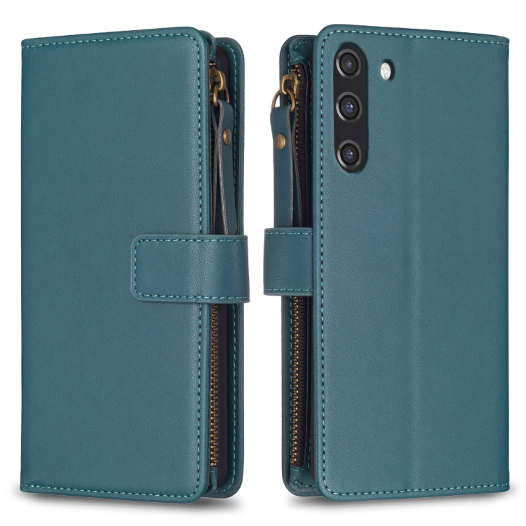 Custodia per telefono a conchiglia in pelle con portafoglio con cerniera a 9 slot per schede, For Samsung Galaxy A22 4G, For Samsung Galaxy A22 5G, For Samsung Galaxy S21 FE 5G, For Samsung Galaxy A23 4G