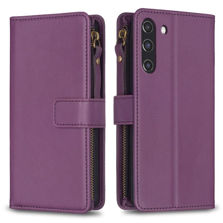 Custodia per telefono a conchiglia in pelle con portafoglio con cerniera a 9 slot per schede, For Samsung Galaxy A22 4G, For Samsung Galaxy A22 5G, For Samsung Galaxy S21 FE 5G, For Samsung Galaxy A23 4G