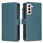 Custodia per telefono a conchiglia in pelle con portafoglio con cerniera a 9 slot per schede, For Samsung Galaxy A32 5G, For Samsung Galaxy S21 5G, For Samsung Galaxy S21+ 5G, For Samsung Galaxy S21 Ultra 5G