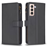 Custodia per telefono a conchiglia in pelle con portafoglio con cerniera a 9 slot per schede, For Samsung Galaxy A32 5G, For Samsung Galaxy S21 5G, For Samsung Galaxy S21+ 5G, For Samsung Galaxy S21 Ultra 5G