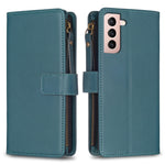Custodia per telefono a conchiglia in pelle con portafoglio con cerniera a 9 slot per schede, For Samsung Galaxy A32 5G, For Samsung Galaxy S21 5G, For Samsung Galaxy S21+ 5G, For Samsung Galaxy S21 Ultra 5G