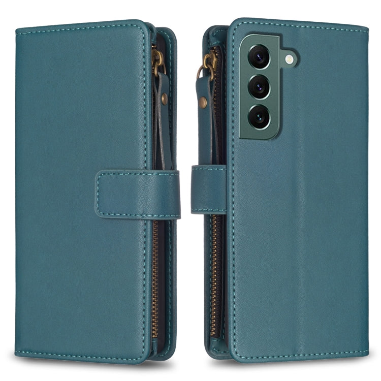 Custodia per telefono a conchiglia in pelle con portafoglio con cerniera a 9 slot per schede, For Samsung Galaxy S22+ 5G, For Samsung Galaxy S22 5G, For Samsung Galaxy A03s, For Samsung Galaxy A41