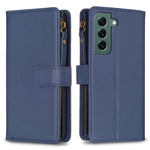 Custodia per telefono a conchiglia in pelle con portafoglio con cerniera a 9 slot per schede, For Samsung Galaxy S22+ 5G, For Samsung Galaxy S22 5G, For Samsung Galaxy A03s, For Samsung Galaxy A41