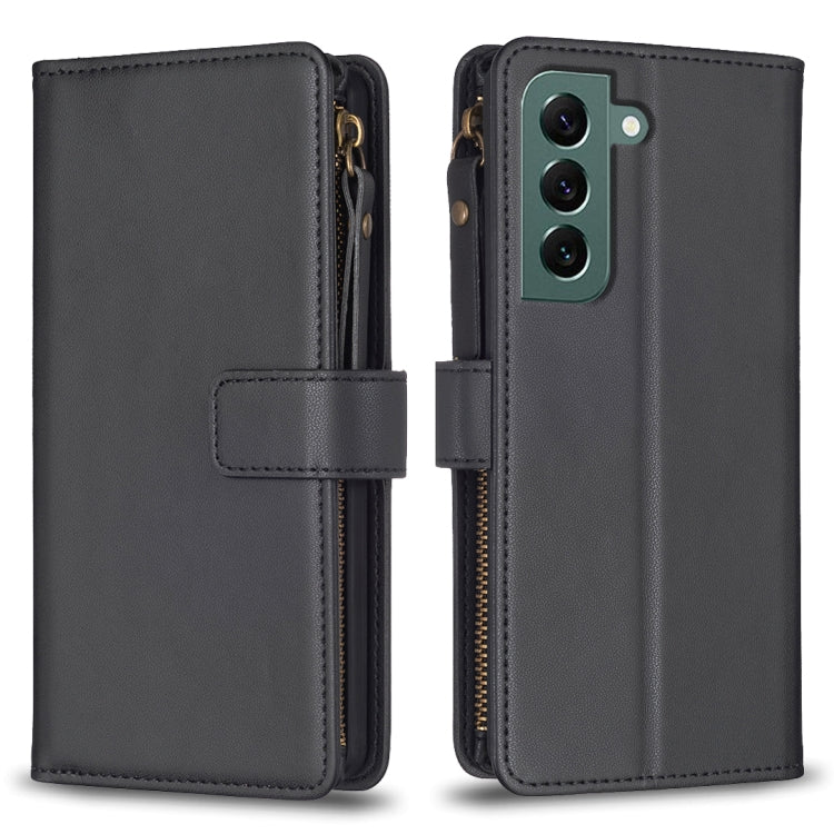 Custodia per telefono a conchiglia in pelle con portafoglio con cerniera a 9 slot per schede, For Samsung Galaxy S22+ 5G, For Samsung Galaxy S22 5G, For Samsung Galaxy A03s, For Samsung Galaxy A41