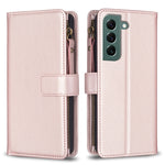 Custodia per telefono a conchiglia in pelle con portafoglio con cerniera a 9 slot per schede, For Samsung Galaxy S22+ 5G, For Samsung Galaxy S22 5G, For Samsung Galaxy A03s, For Samsung Galaxy A41