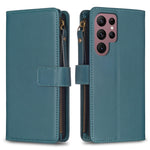Custodia per telefono a conchiglia in pelle con portafoglio con cerniera a 9 slot per schede, For Samsung Galaxy A73 5G, For Samsung Galaxy A33, For Samsung Galaxy A13, For Samsung Galaxy S22 Ultra 5G