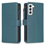 Custodia per telefono a conchiglia in pelle con portafoglio con cerniera a 9 slot per schede, For Samsung Galaxy S22+ 5G, For Samsung Galaxy S22 5G, For Samsung Galaxy A03s, For Samsung Galaxy A41