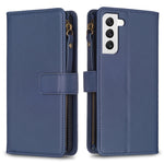 Custodia per telefono a conchiglia in pelle con portafoglio con cerniera a 9 slot per schede, For Samsung Galaxy S22+ 5G, For Samsung Galaxy S22 5G, For Samsung Galaxy A03s, For Samsung Galaxy A41