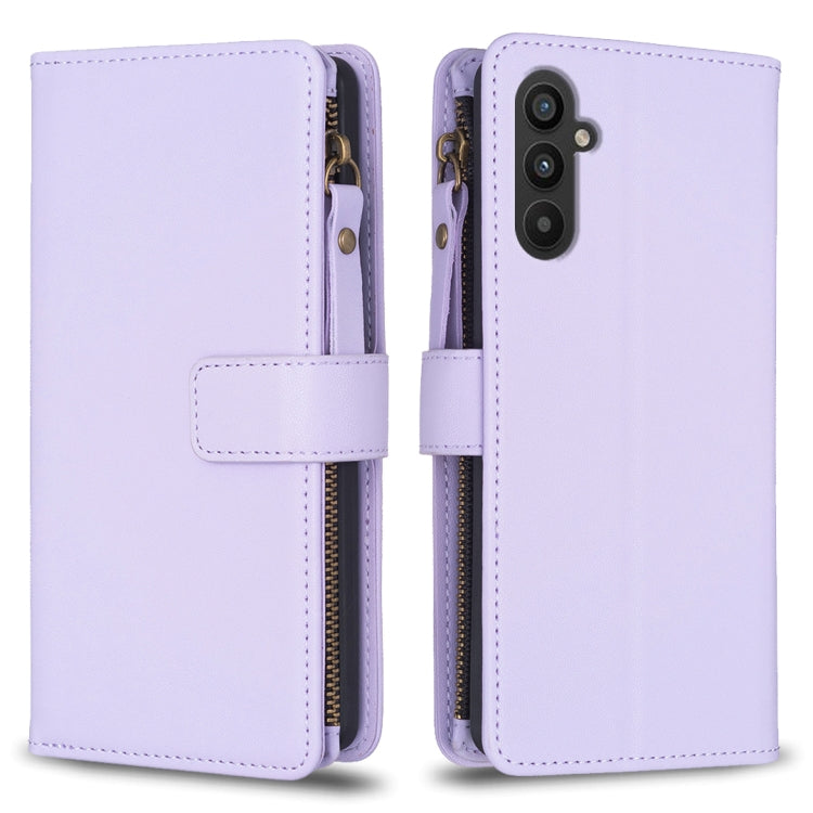 Custodia per telefono a conchiglia in pelle con portafoglio con cerniera a 9 slot per schede, For Samsung Galaxy A24 4G, For Samsung Galaxy A25 5G, For Samsung Galaxy M34 5G, For Samsung Galaxy A15
