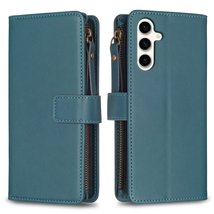 Custodia per telefono a conchiglia in pelle con portafoglio con cerniera a 9 slot per schede, For Samsung Galaxy S23 FE 5G, For Samsung Galaxy S24+ 5G, For Samsung Galaxy A34 5G, For Samsung Galaxy S24 5G
