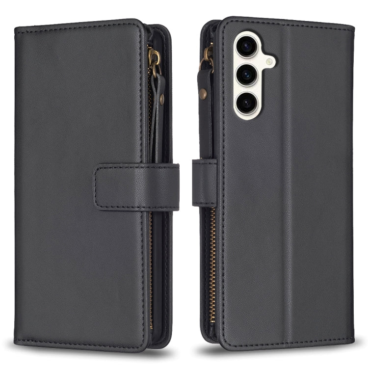 Custodia per telefono a conchiglia in pelle con portafoglio con cerniera a 9 slot per schede, For Samsung Galaxy S23 FE 5G, For Samsung Galaxy S24+ 5G, For Samsung Galaxy A34 5G, For Samsung Galaxy S24 5G