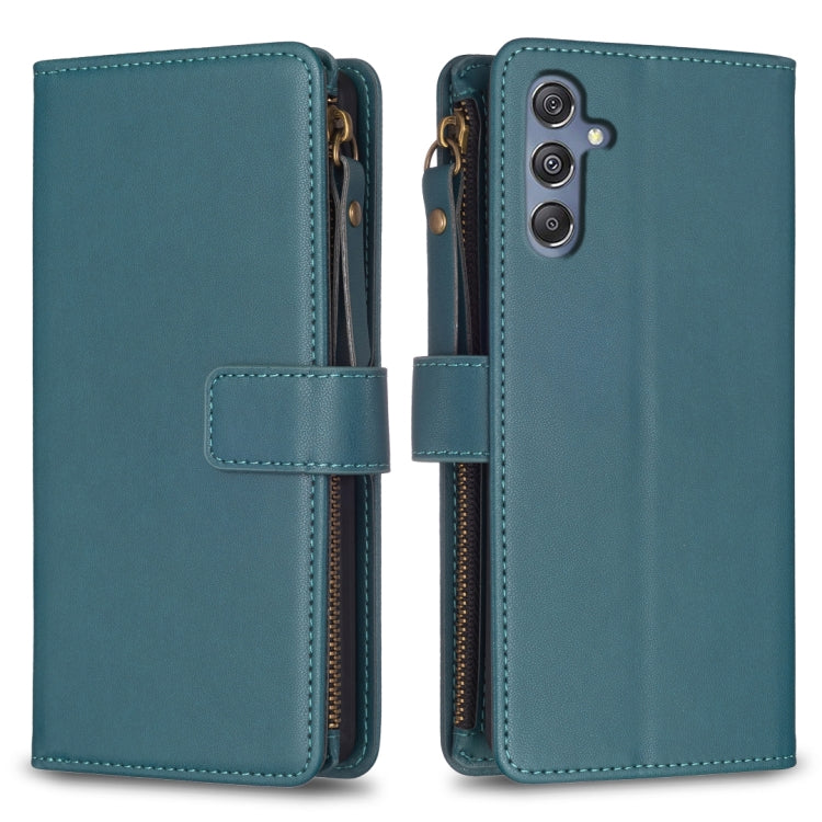 Custodia per telefono a conchiglia in pelle con portafoglio con cerniera a 9 slot per schede, For Samsung Galaxy A24 4G, For Samsung Galaxy A25 5G, For Samsung Galaxy M34 5G, For Samsung Galaxy A15