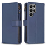 Custodia per telefono a conchiglia in pelle con portafoglio con cerniera a 9 slot per schede, For Samsung Galaxy S24 Ultra 5G, For Samsung Galaxy A35, For Samsung Galaxy A55, For Samsung Galaxy A14