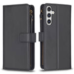 Custodia per telefono a conchiglia in pelle con portafoglio con cerniera a 9 slot per schede, For Samsung Galaxy S24 Ultra 5G, For Samsung Galaxy A35, For Samsung Galaxy A55, For Samsung Galaxy A14