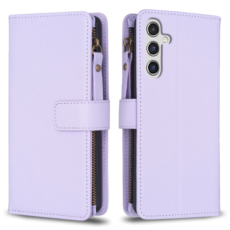 Custodia per telefono a conchiglia in pelle con portafoglio con cerniera a 9 slot per schede, For Samsung Galaxy S24 Ultra 5G, For Samsung Galaxy A35, For Samsung Galaxy A55, For Samsung Galaxy A14