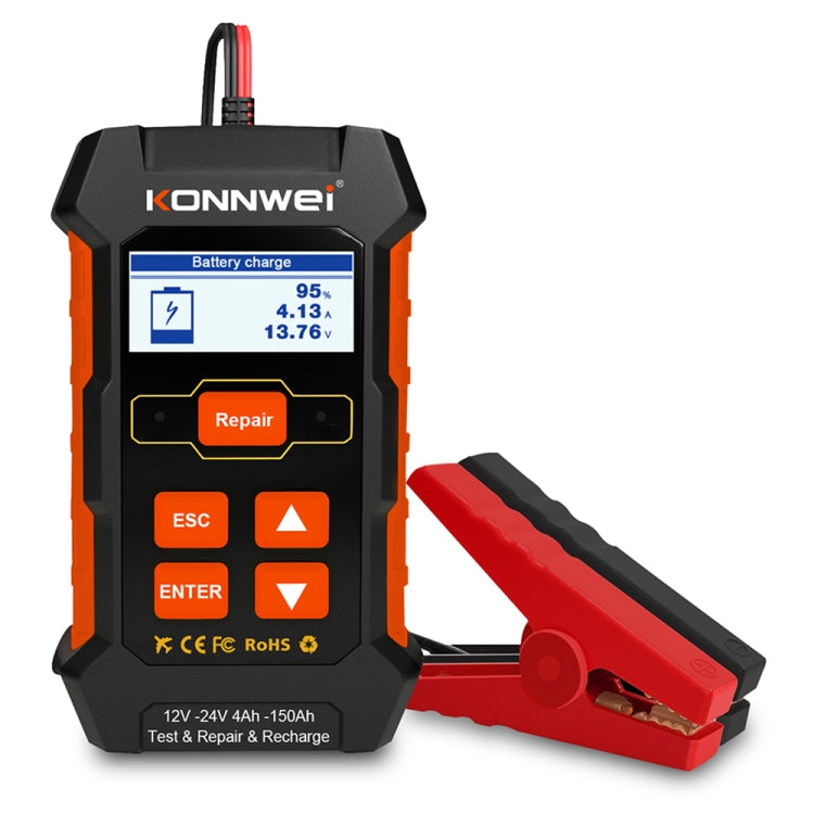 KONNWEI KW520 12V / 24V 3 in 1 tester batteria auto con funzione di rilevamento e riparazione e ricarica, KW520