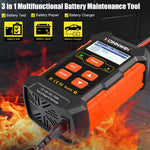 KONNWEI KW520 12V / 24V 3 in 1 tester batteria auto con funzione di rilevamento e riparazione e ricarica, KW520