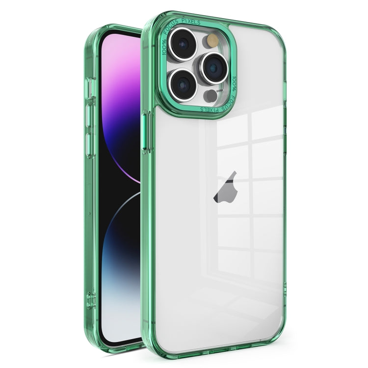 Custodia per telefono con cornice in cristallo TPU + PC elettrolitico, For iPhone 14 Plus, For iPhone 14, For iPhone 14 Pro, For iPhone 14 Pro Max