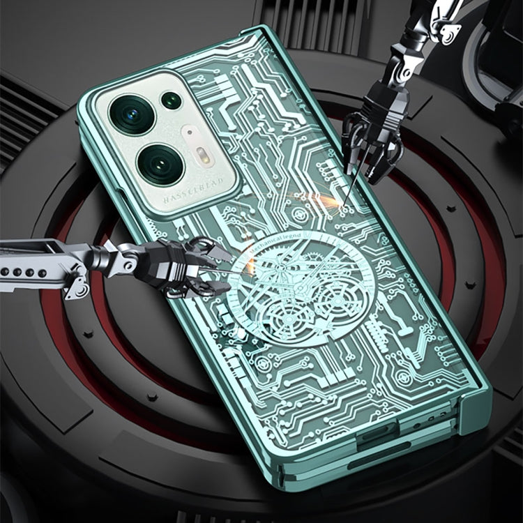 Custodia per telefono all-inclusive con placcatura elettrolitica integrata Legenda meccanica, For OPPO Find N2, For OPPO Find N