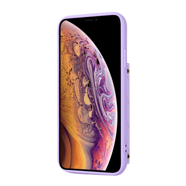 Custodia per telefono con porta carte orizzontale con porta carte con doppio cordino, For iPhone XS Max