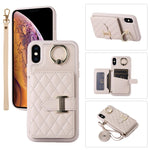 Custodia per telefono con porta carte orizzontale con porta carte con doppio cordino, For iPhone XS Max